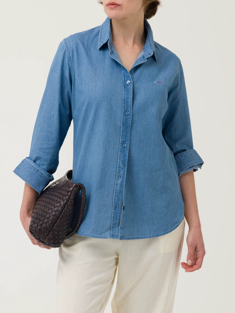 BLUSA ALGODON ORGANICO MUJER MAKALU AZUL ROCKFORD - 5