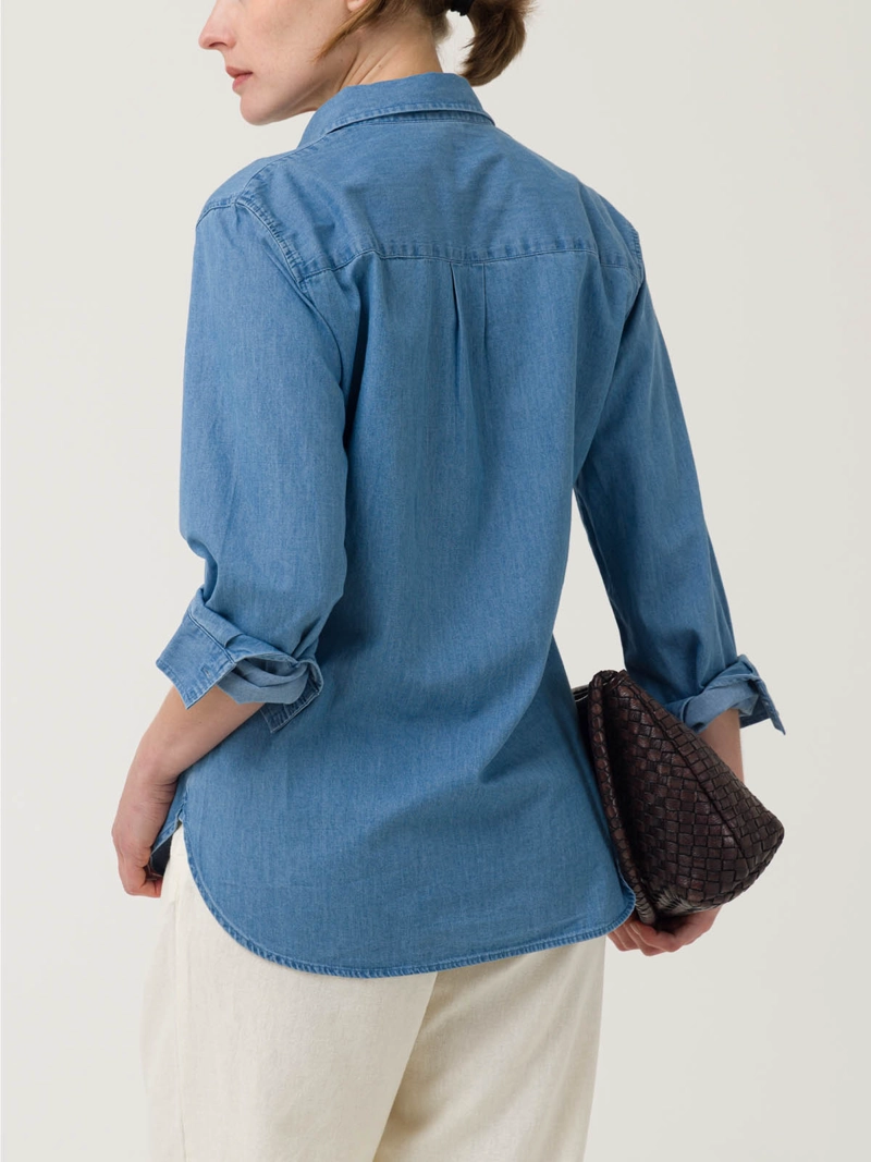BLUSA ALGODON ORGANICO MUJER MAKALU AZUL ROCKFORD - 6