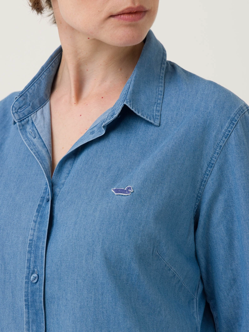 BLUSA ALGODON ORGANICO MUJER MAKALU AZUL ROCKFORD - 7