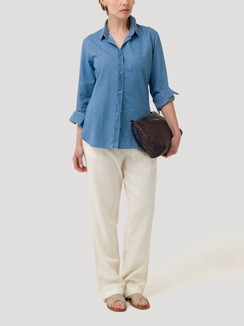 BLUSA ALGODON ORGANICO MUJER MAKALU AZUL ROCKFORD - 8