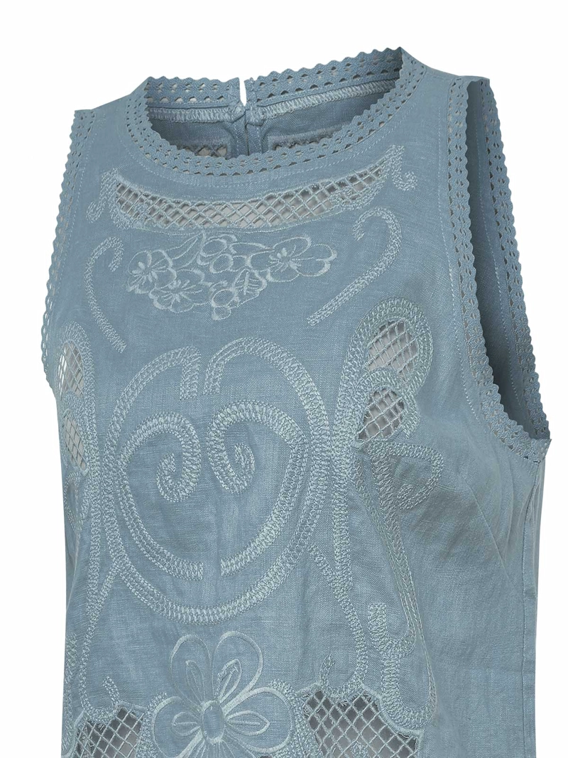 BLUSA LINO ORGANICO MUJER CLEEP GRIS ROCKFORD - 4