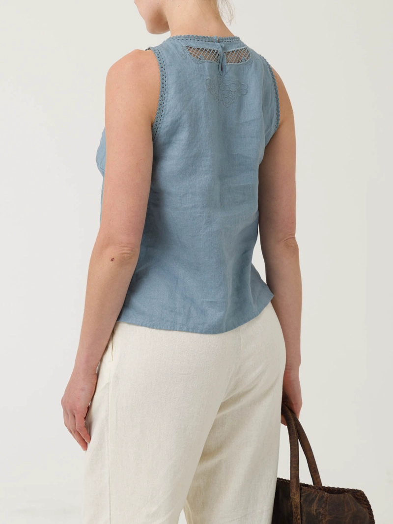 BLUSA LINO ORGANICO MUJER CLEEP GRIS ROCKFORD - 6