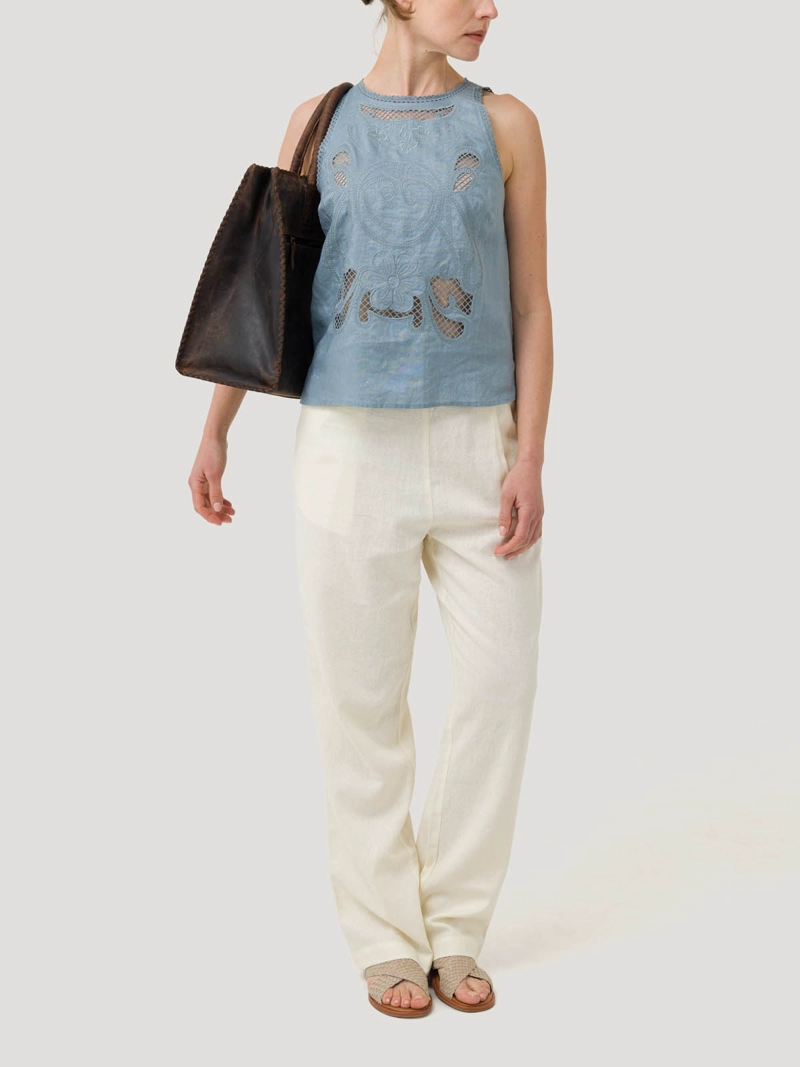 BLUSA LINO ORGANICO MUJER CLEEP GRIS ROCKFORD - 8