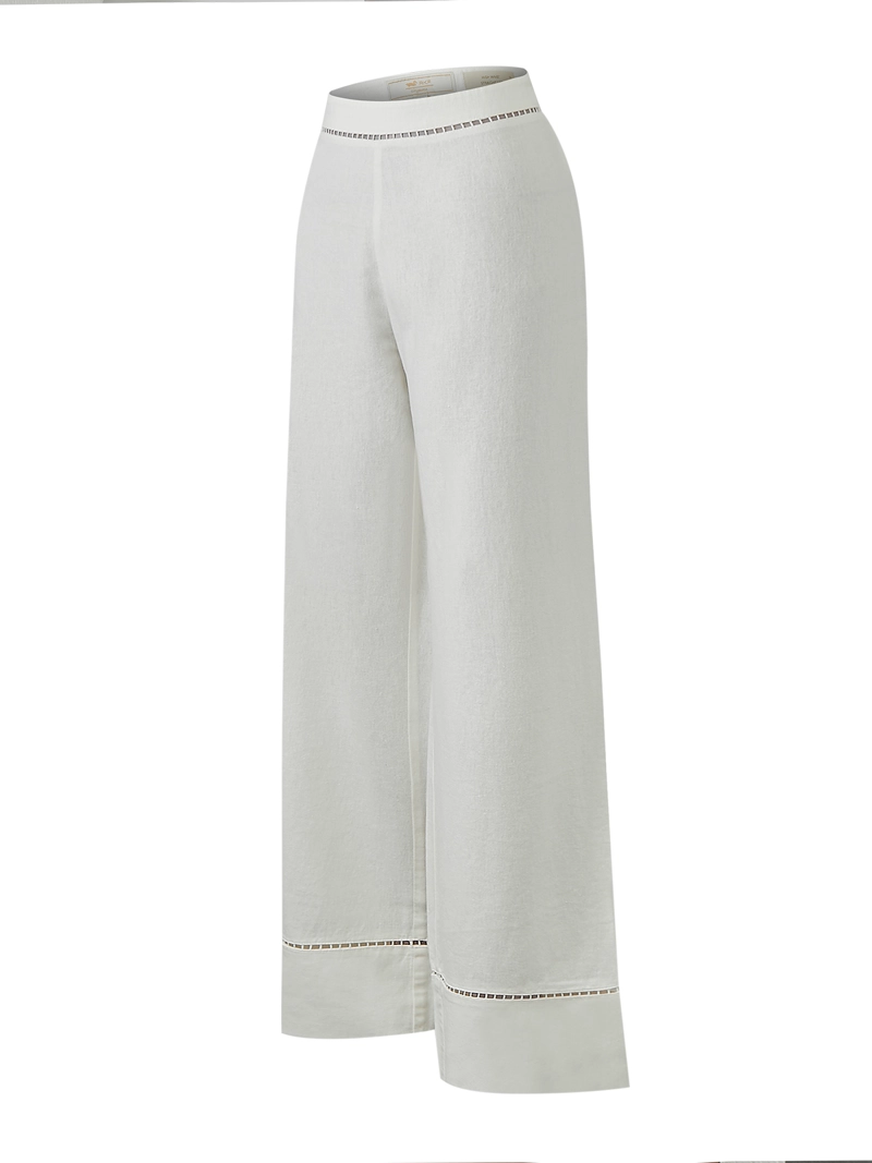 PANTALON LINO ORGANICO MUJER MEKONG BLANCO ROCKFORD - 1