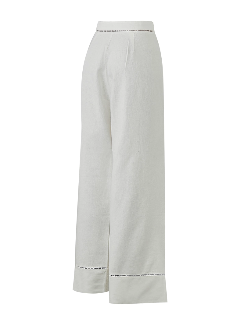 PANTALON LINO ORGANICO MUJER MEKONG BLANCO ROCKFORD - 2