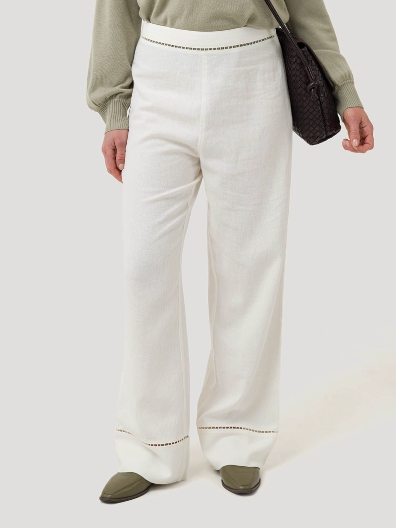 PANTALON LINO ORGANICO MUJER MEKONG BLANCO ROCKFORD - 5