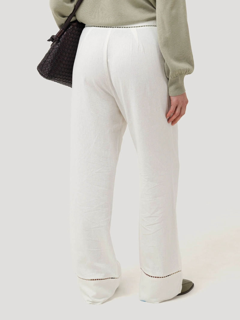 PANTALON LINO ORGANICO MUJER MEKONG BLANCO ROCKFORD - 6