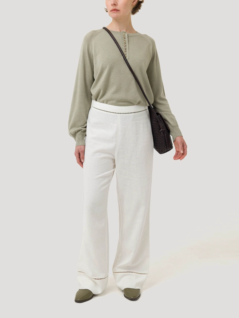 PANTALON LINO ORGANICO MUJER MEKONG BLANCO ROCKFORD - 8