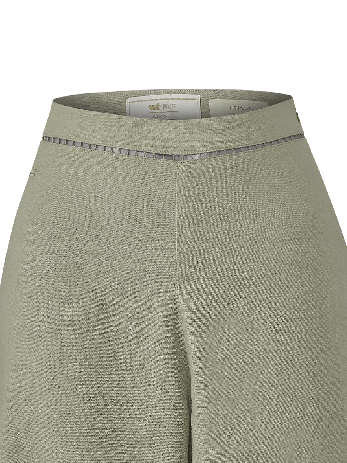 PANTALÓN LINO ORGÁNICO MUJER MEKONG VERDE ROCKFORD - 4