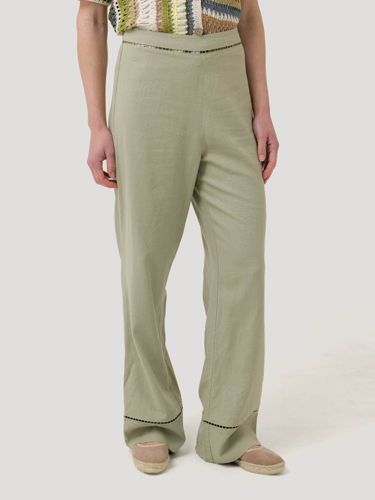 PANTALÓN LINO ORGÁNICO MUJER MEKONG VERDE ROCKFORD - 5