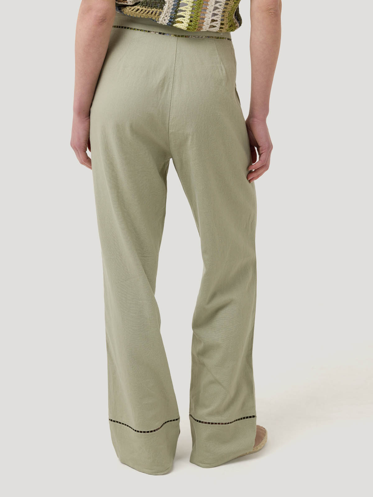 PANTALÓN LINO ORGÁNICO MUJER MEKONG VERDE ROCKFORD - 6