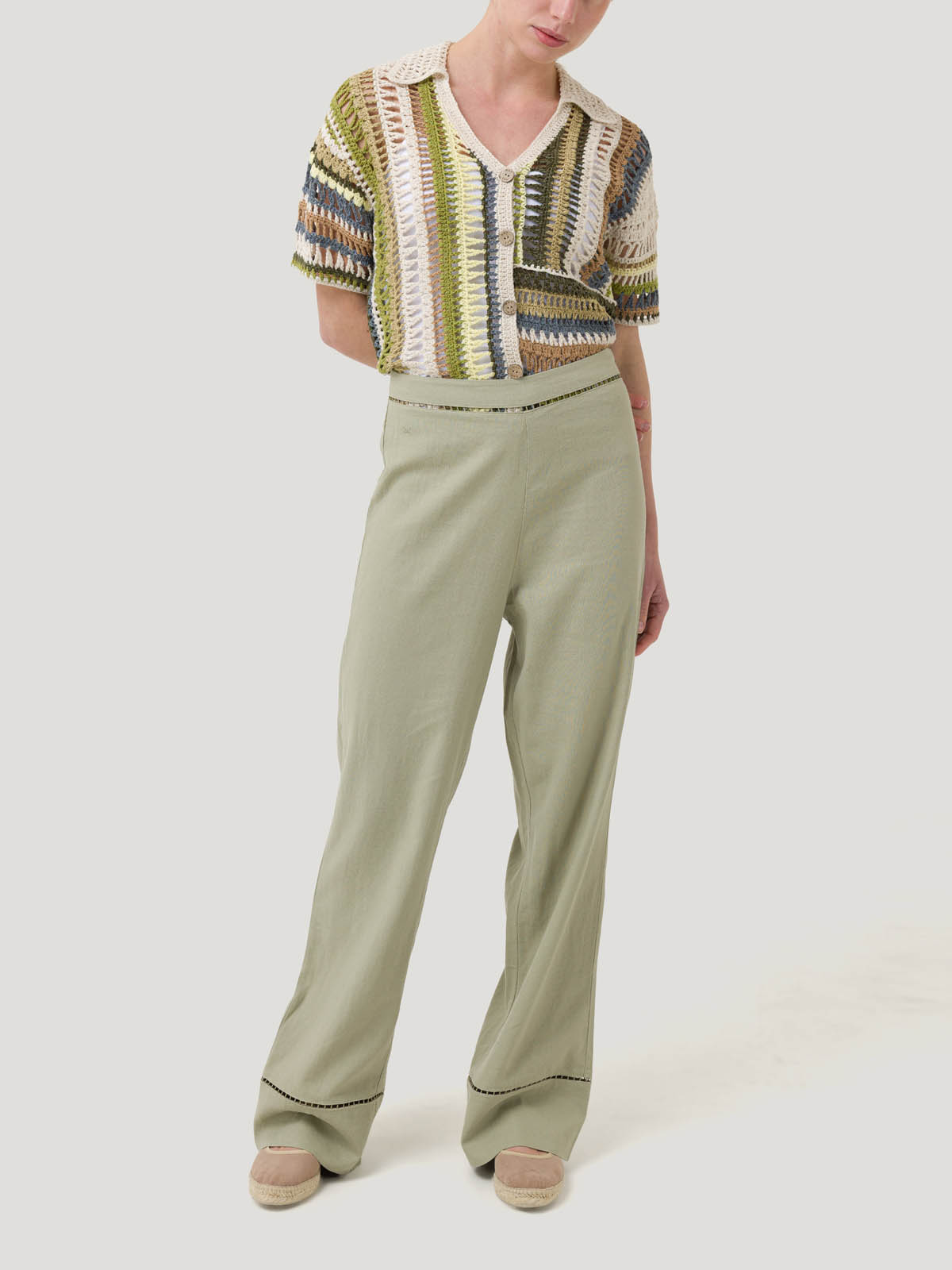 PANTALÓN LINO ORGÁNICO MUJER MEKONG VERDE ROCKFORD - 8