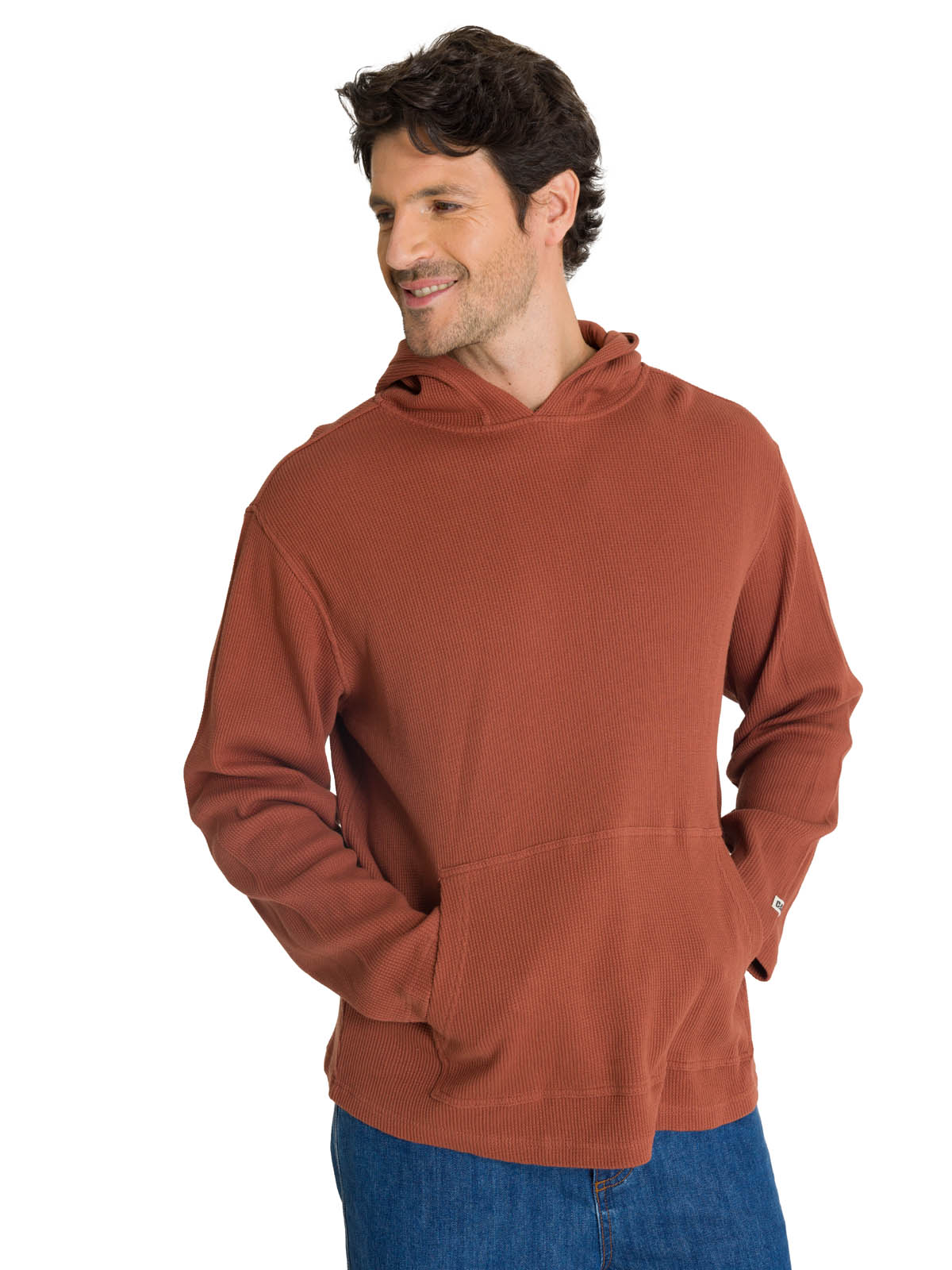 POLERON CON GORRO HOMBRE WAFFLE-KNIT TERRACOTA CAT - 1
