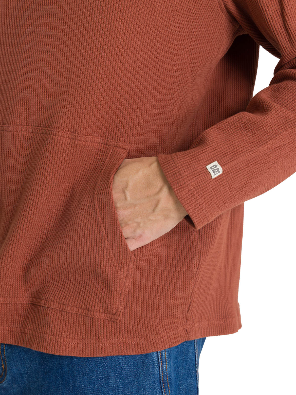 POLERON CON GORRO HOMBRE WAFFLE-KNIT TERRACOTA CAT - 7