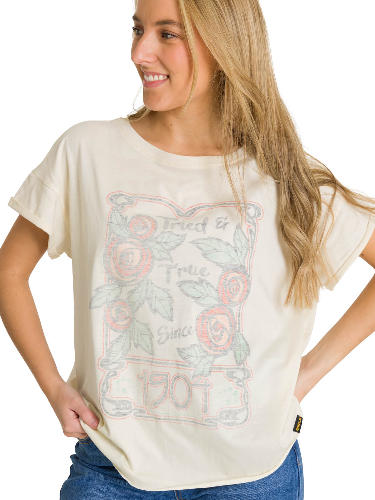 POLERA MANGA CORTA MUJER DISEÑO EN COLOR BLANCO CAT - 6