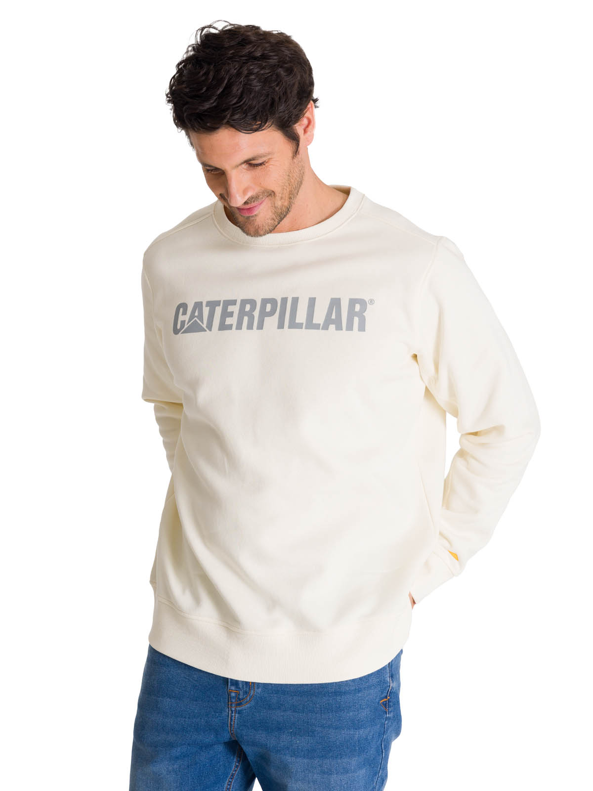 POLERON CREWNECK HOMBRE LOGO BLANCO CAT - 2