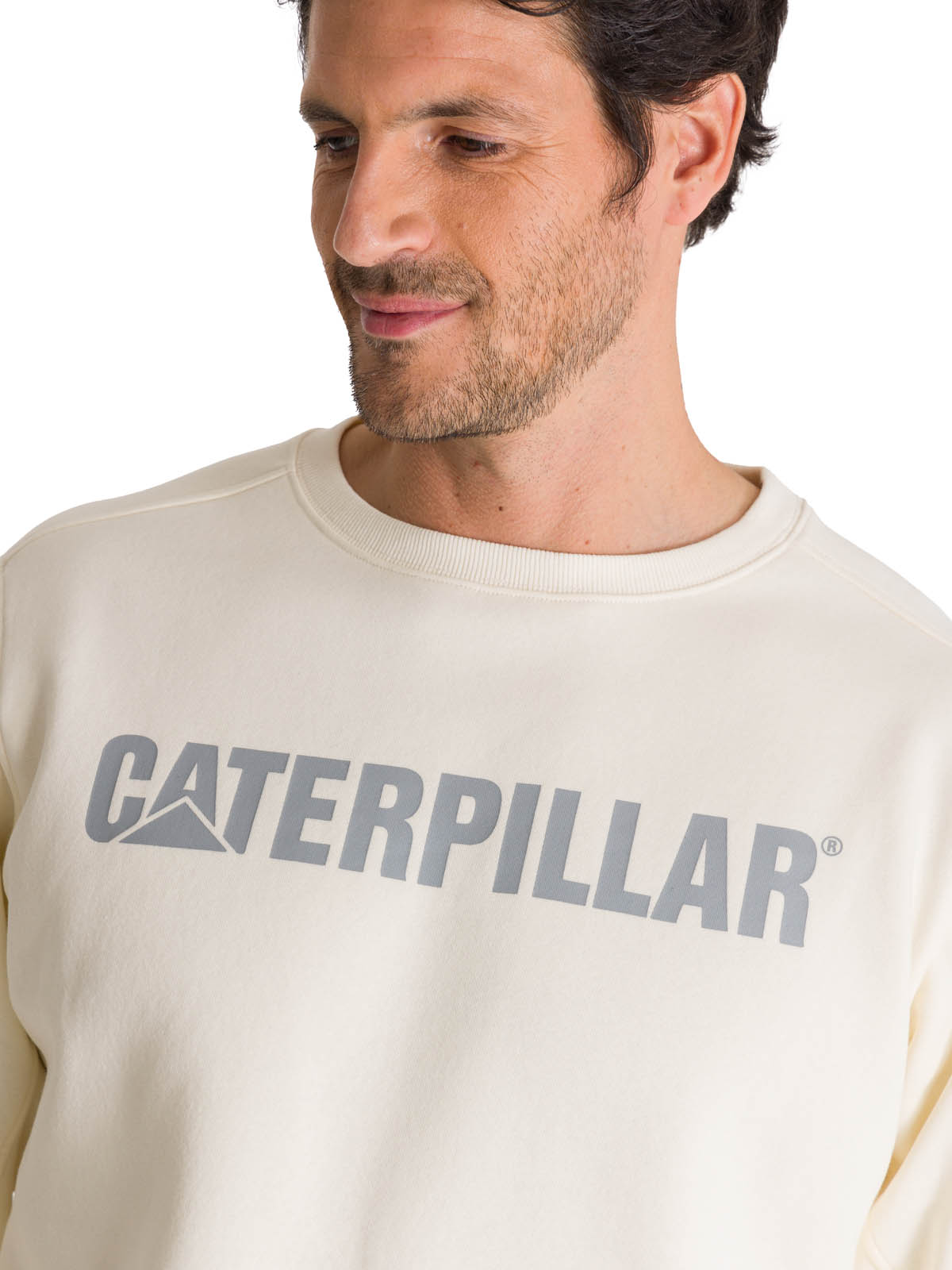 POLERON CREWNECK HOMBRE LOGO BLANCO CAT - 5