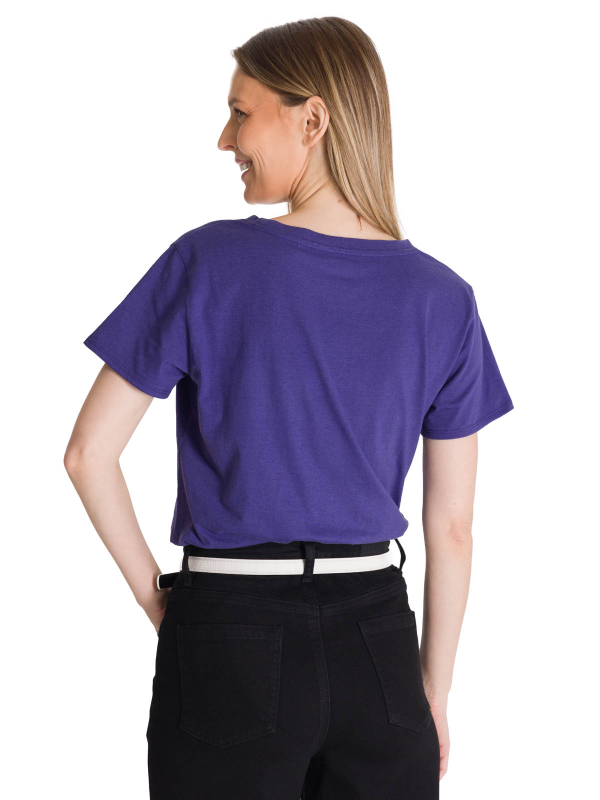 POLERA MANGA CORTA MUJER LOGO AZUL CAT - 4