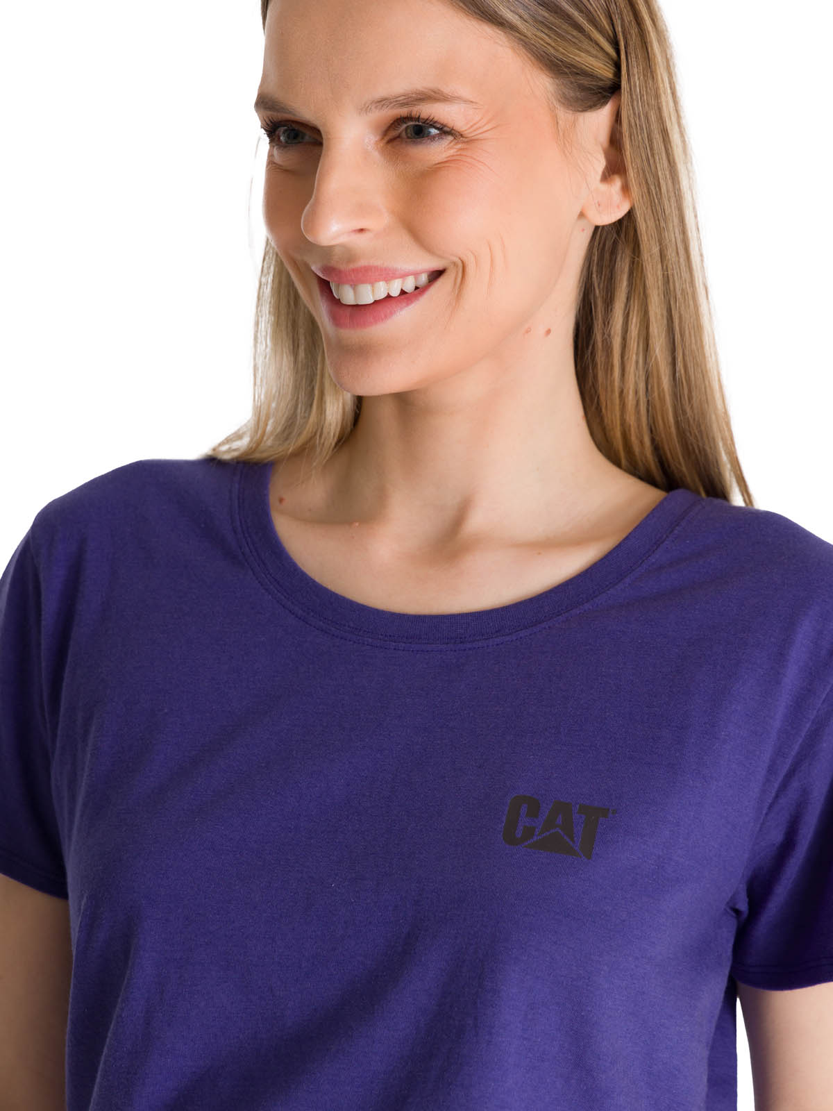 POLERA MANGA CORTA MUJER LOGO AZUL CAT - 5