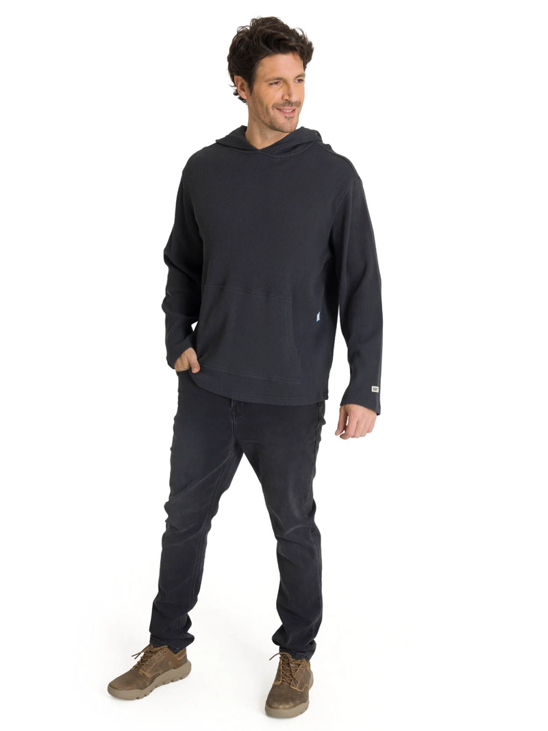 POLERON CON GORRO HOMBRE WAFFLE-KNIT GRAFITO CAT - 6