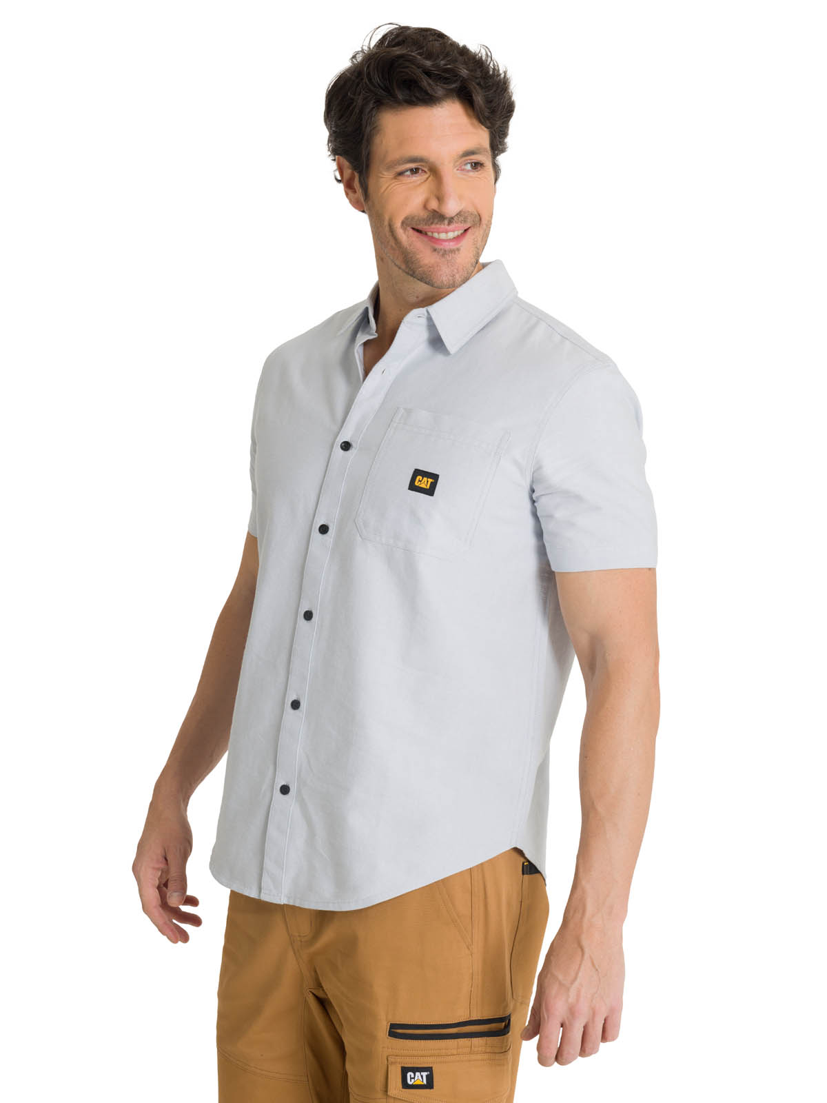 CAMISA MANGA CORTA HOMBRE OXFORD RELAXED AZUL CAT - 1