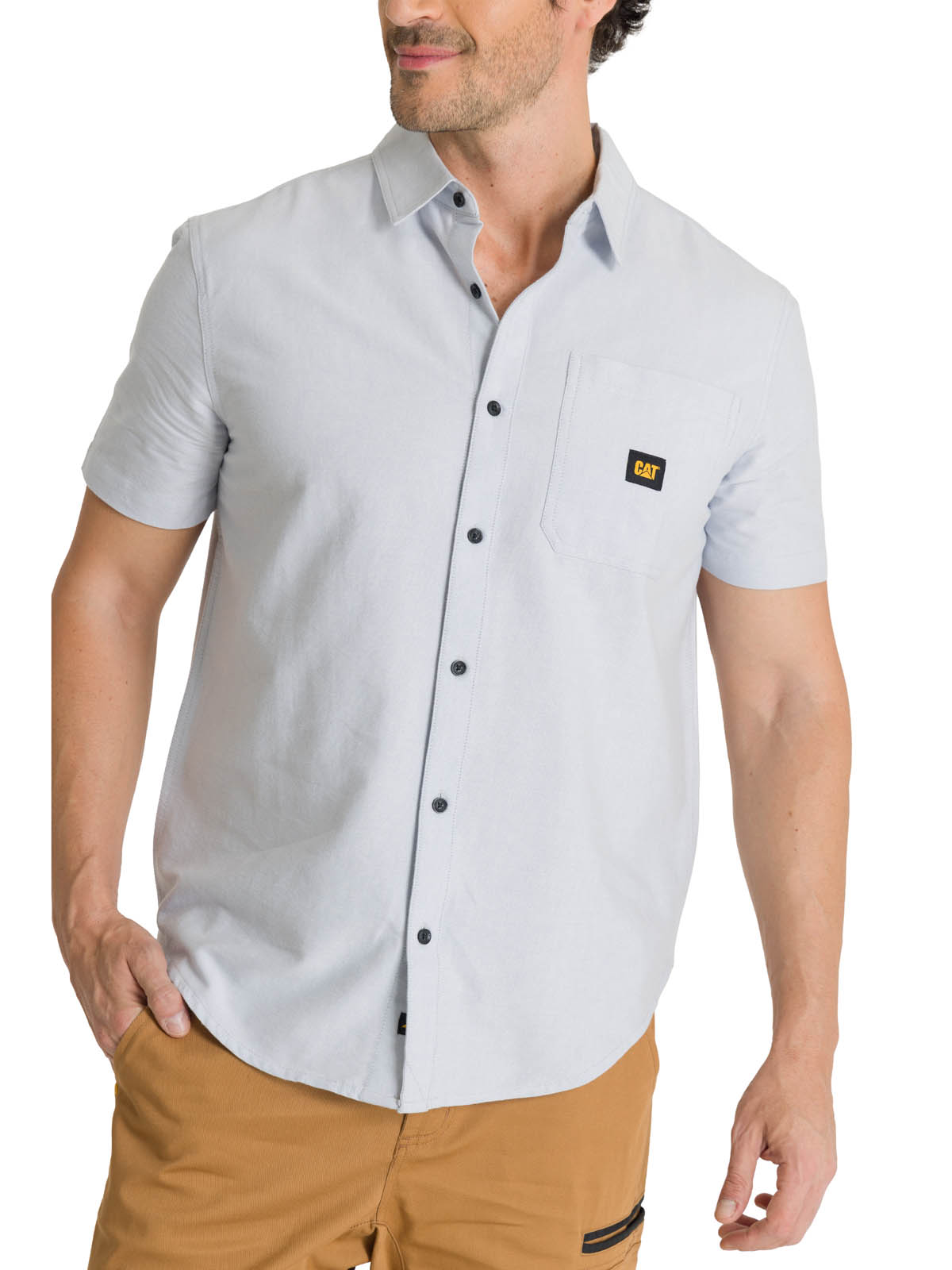 CAMISA MANGA CORTA HOMBRE OXFORD RELAXED AZUL CAT - 2