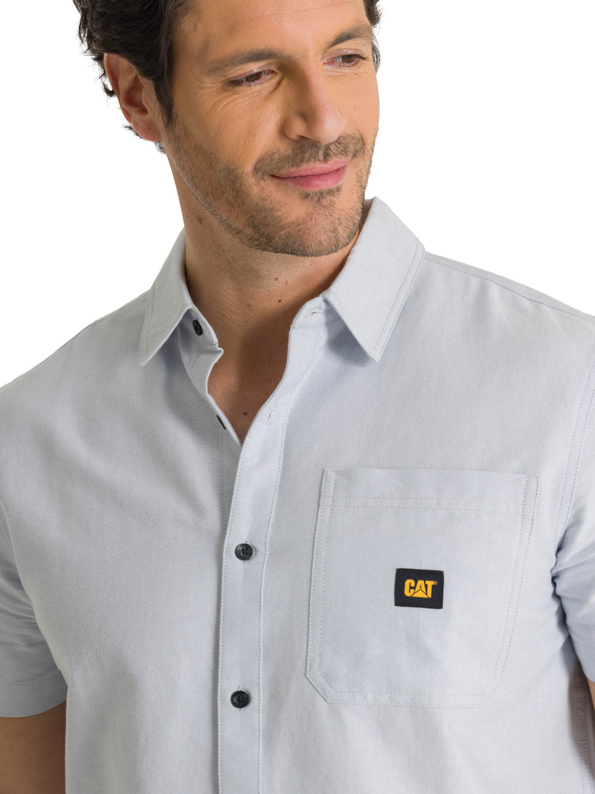 CAMISA MANGA CORTA HOMBRE OXFORD RELAXED AZUL CAT - 5