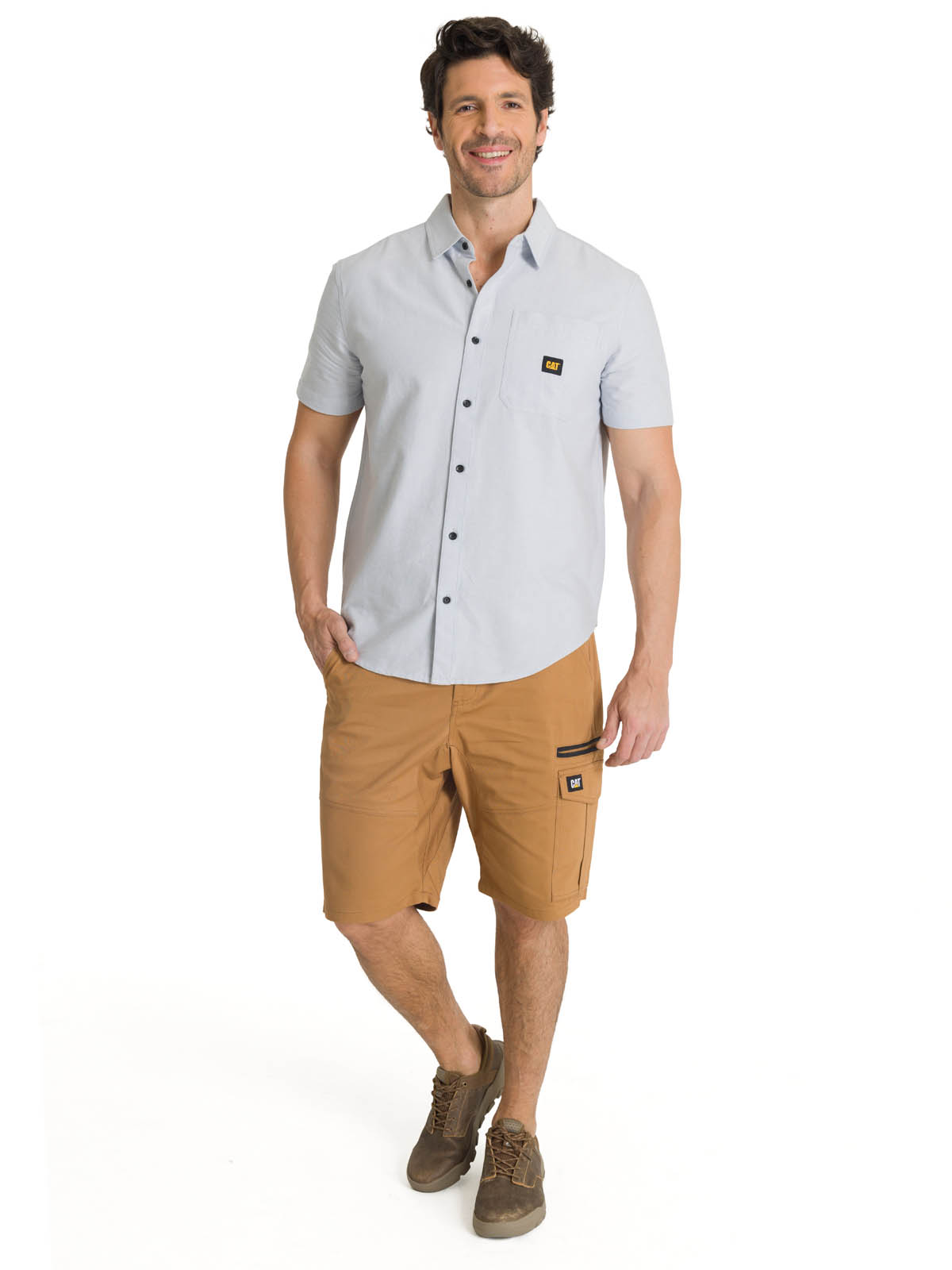 CAMISA MANGA CORTA HOMBRE OXFORD RELAXED AZUL CAT - 6