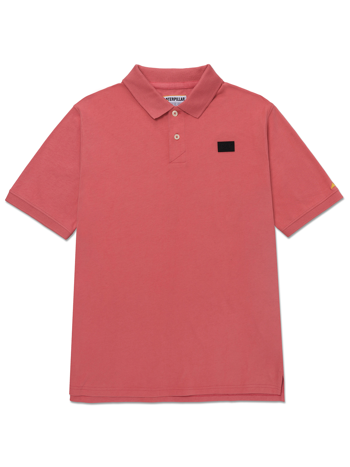 POLERA POLO MANGA CORTA HOMBRE LOGO CAFE CLARO CAT - 1