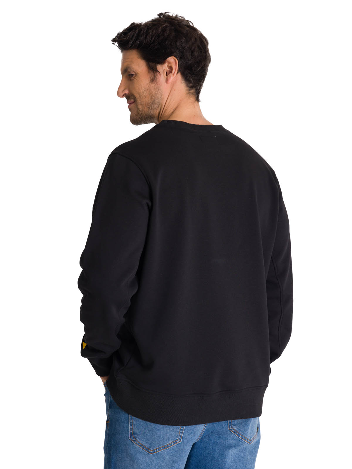 POLERON CREWNECK HOMBRE LOGO NEGRO CAT - 4