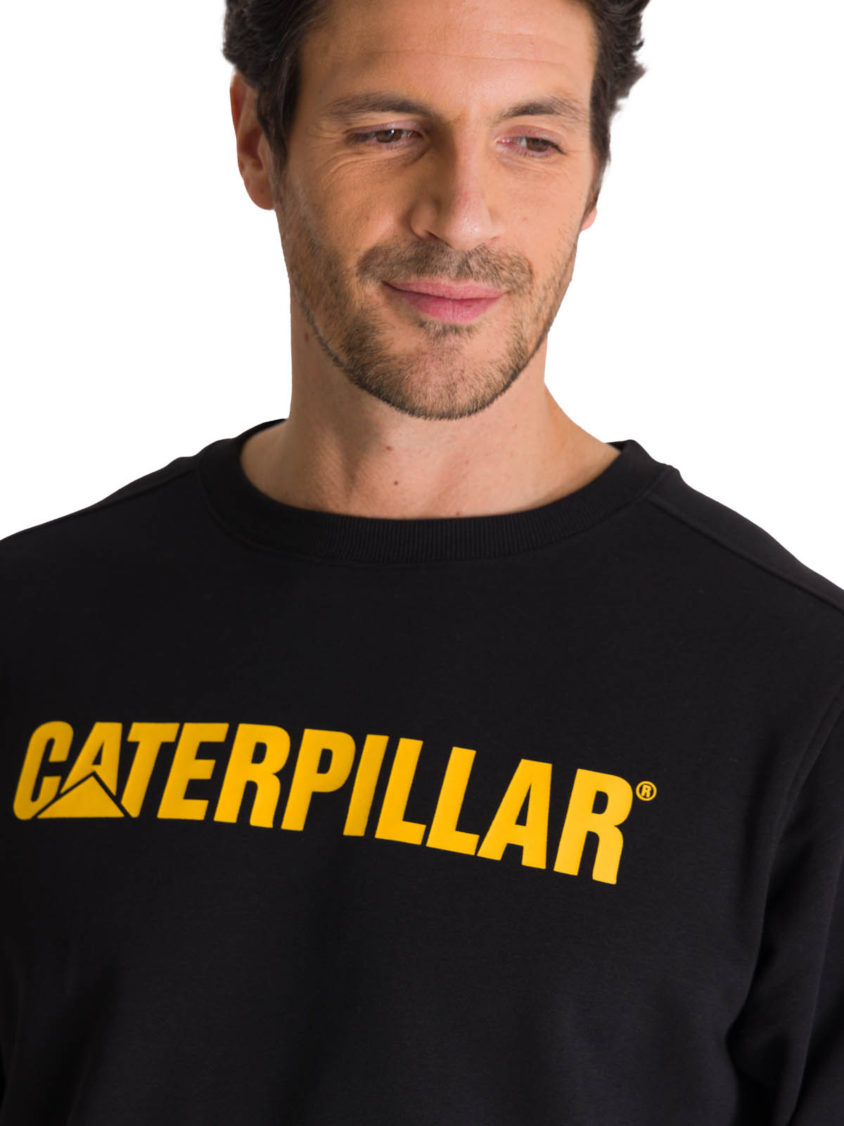 POLERON CREWNECK HOMBRE LOGO NEGRO CAT - 5