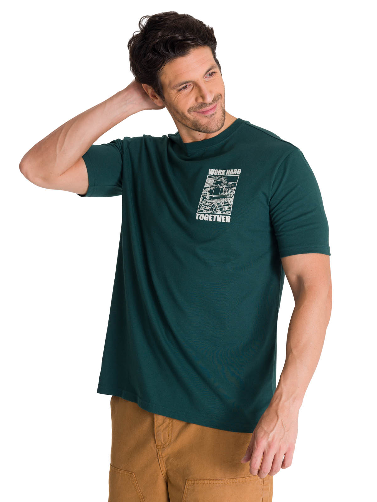 POLERA MANGA CORTA HOMBRE HERITAGE DISEÑO PETROLEO CAT - 1