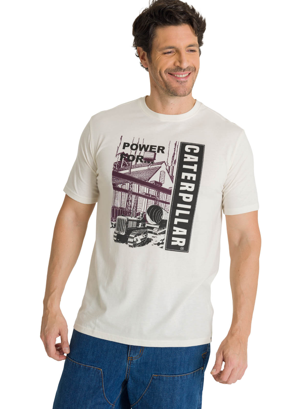 POLERA MANGA CORTA HOMBRE HERITAGE POWER FOR CREMA CAT - 1