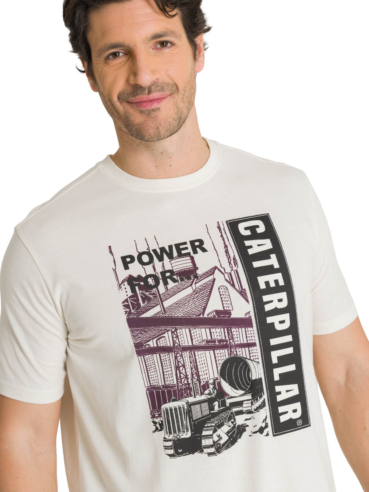 POLERA MANGA CORTA HOMBRE HERITAGE POWER FOR CREMA CAT - 5
