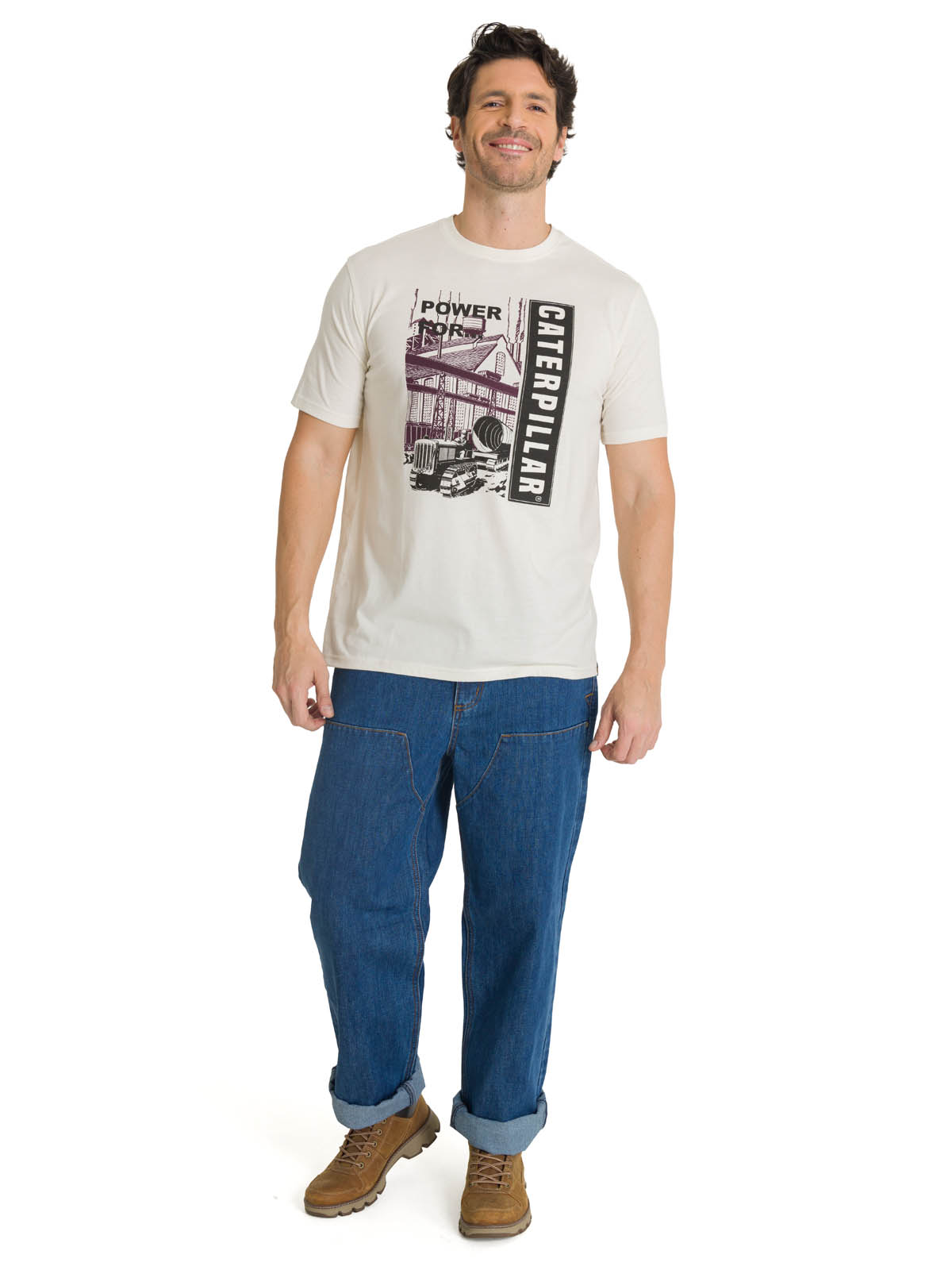 POLERA MANGA CORTA HOMBRE HERITAGE POWER FOR CREMA CAT - 6