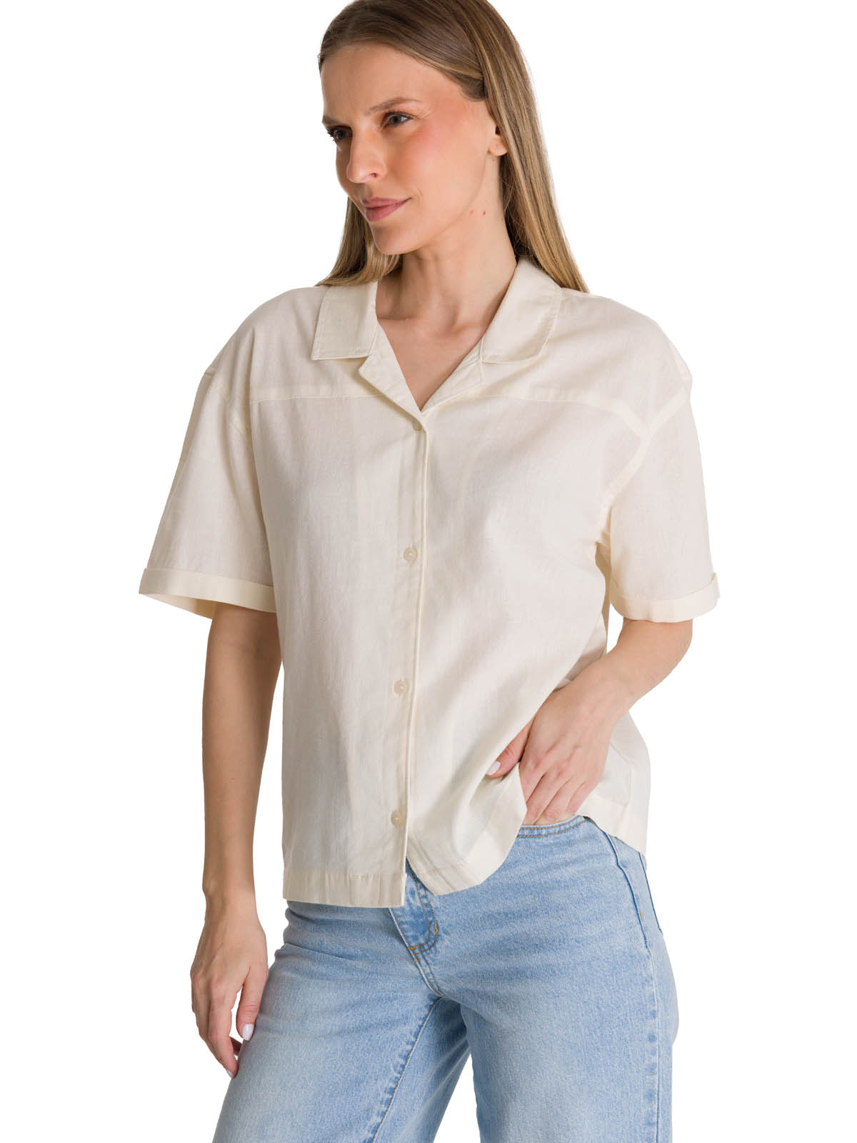 CAMISA MANGA CORTA MUJER LIGHTWEIGHT CAMP EN COLOR BLANCO CAT - 4