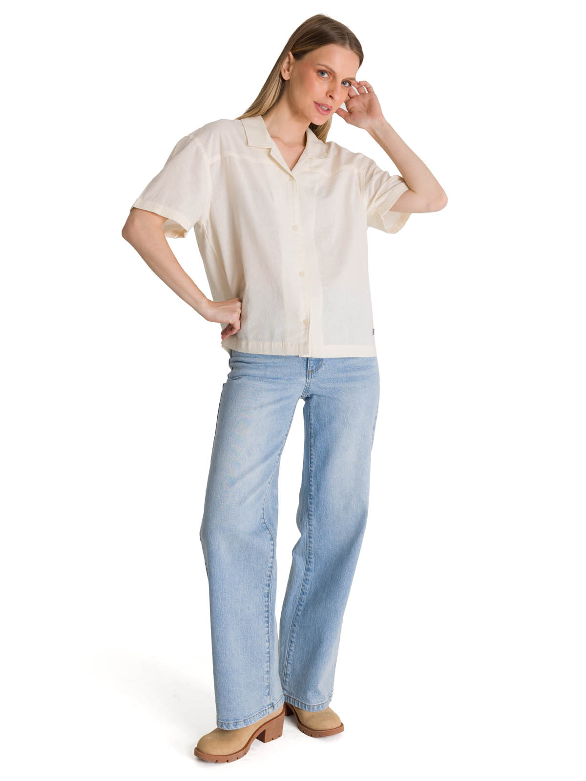 CAMISA MANGA CORTA MUJER LIGHTWEIGHT CAMP EN COLOR BLANCO CAT - 7