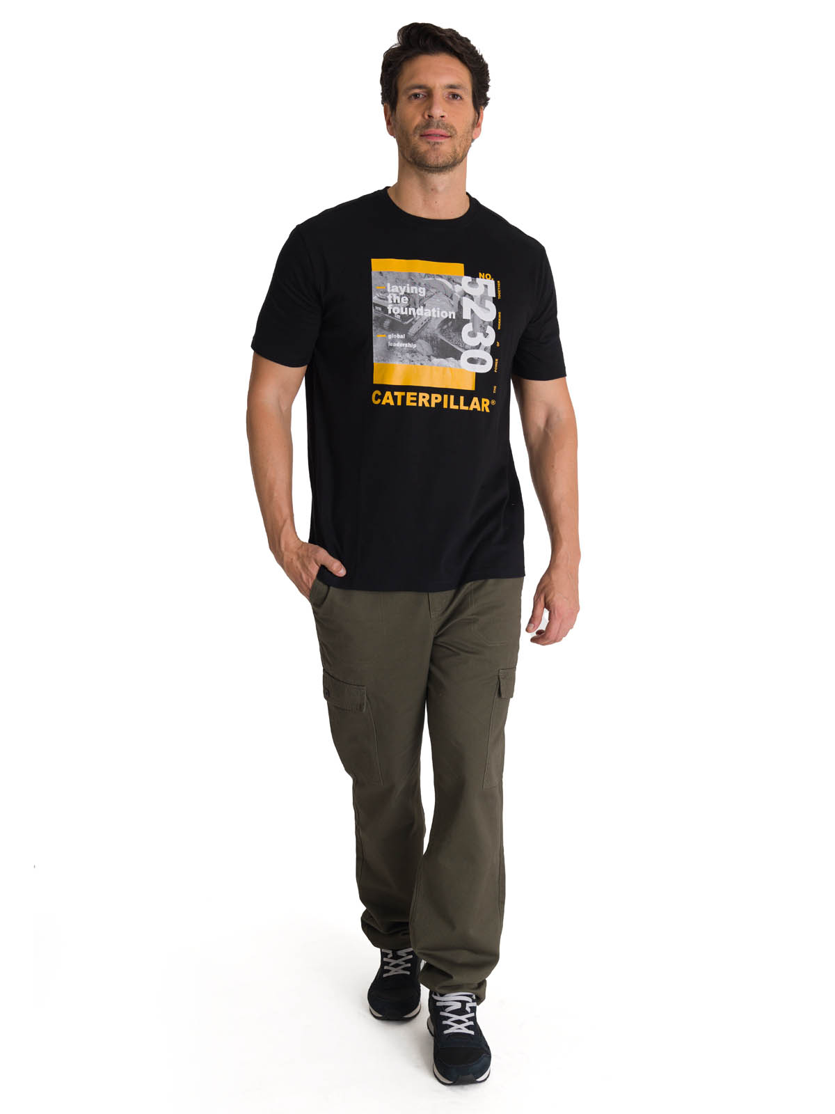 POLERA MANGA CORTA HOMBRE EVERYDAY WORKWEAR NEGRO CAT - 6