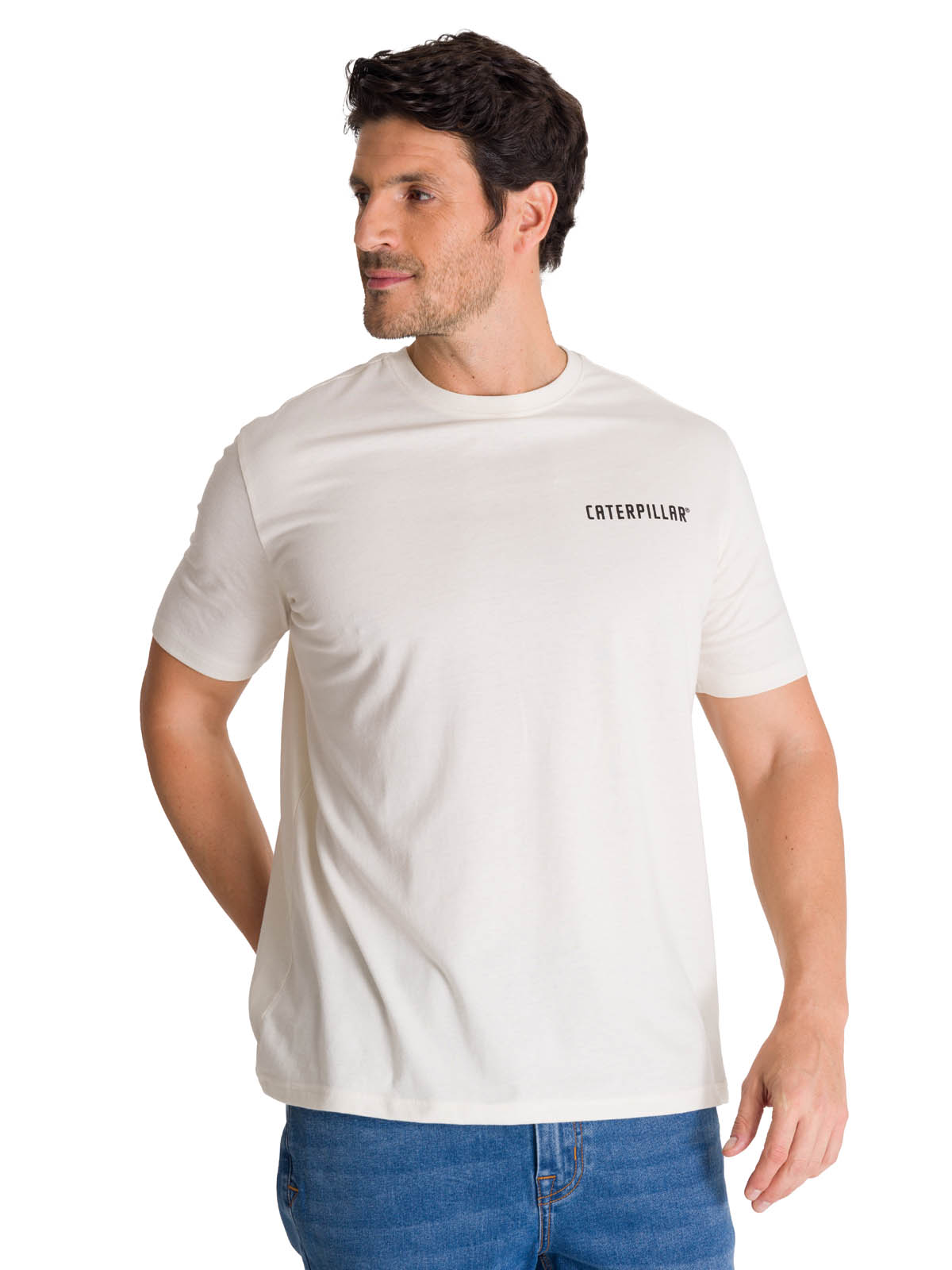 POLERA CASUAL HOMBRE HERITAGE MOTOR GRADER BEIGE CAT - 2