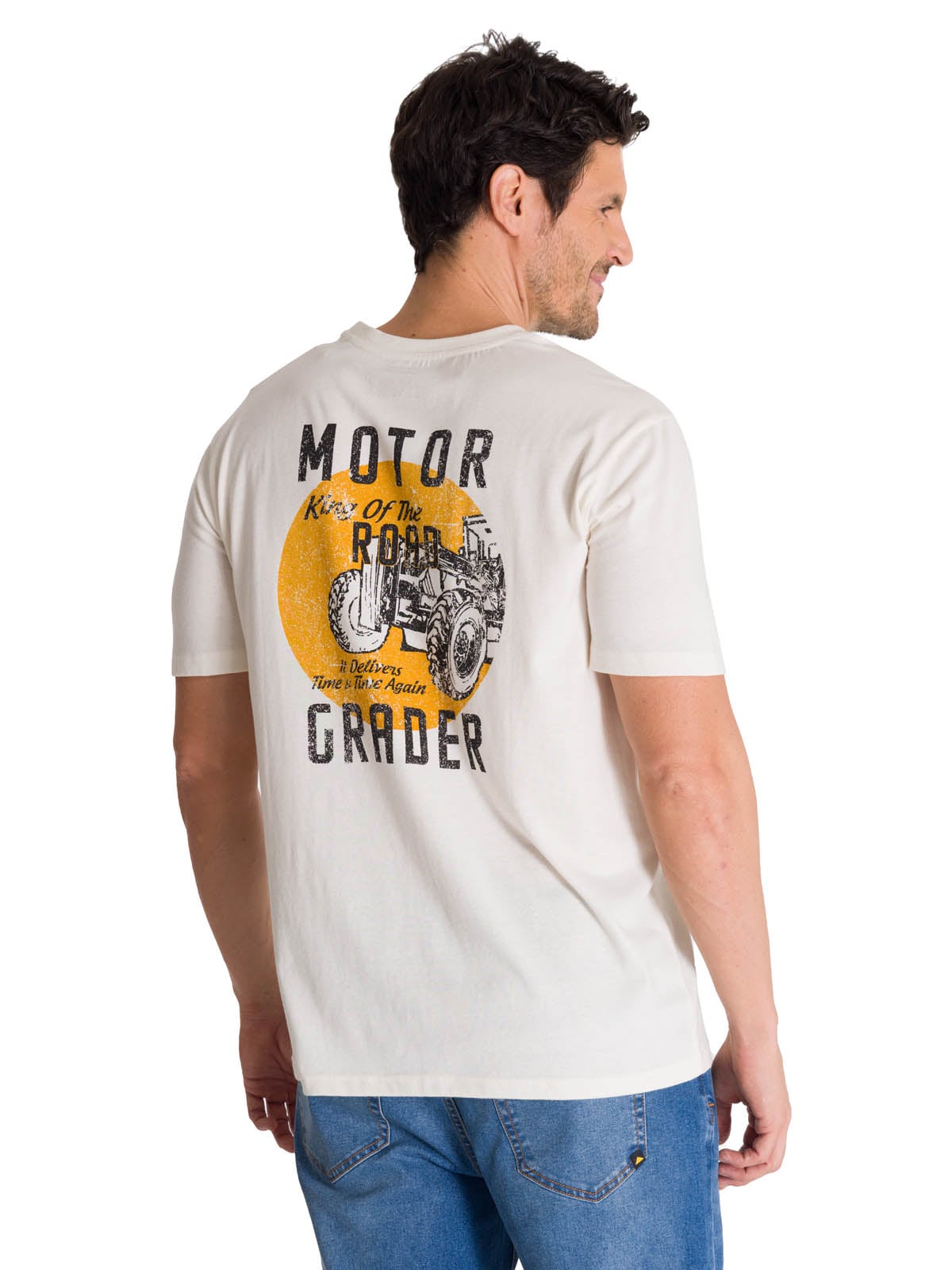 POLERA CASUAL HOMBRE HERITAGE MOTOR GRADER BEIGE CAT - 4