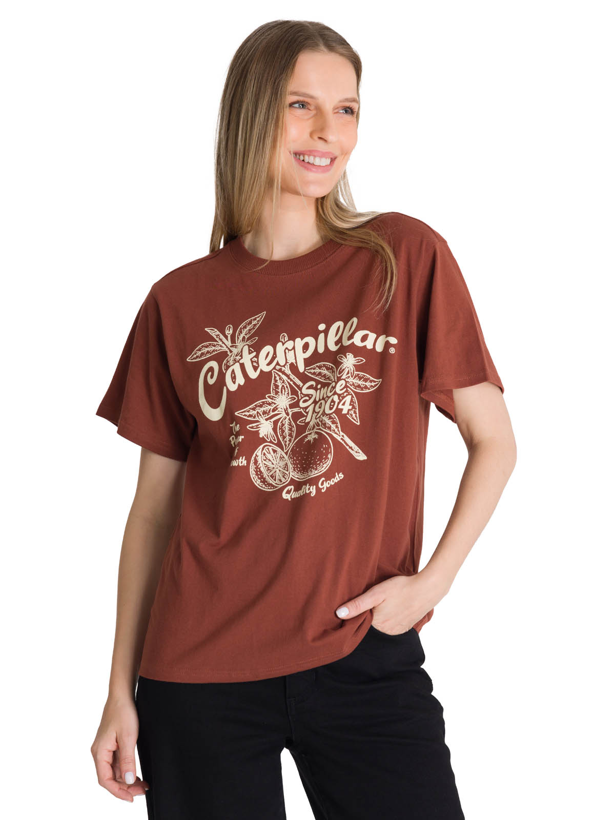 POLERA MANGA CORTA MUJER DISEÑO LADRILLO CAT - 1