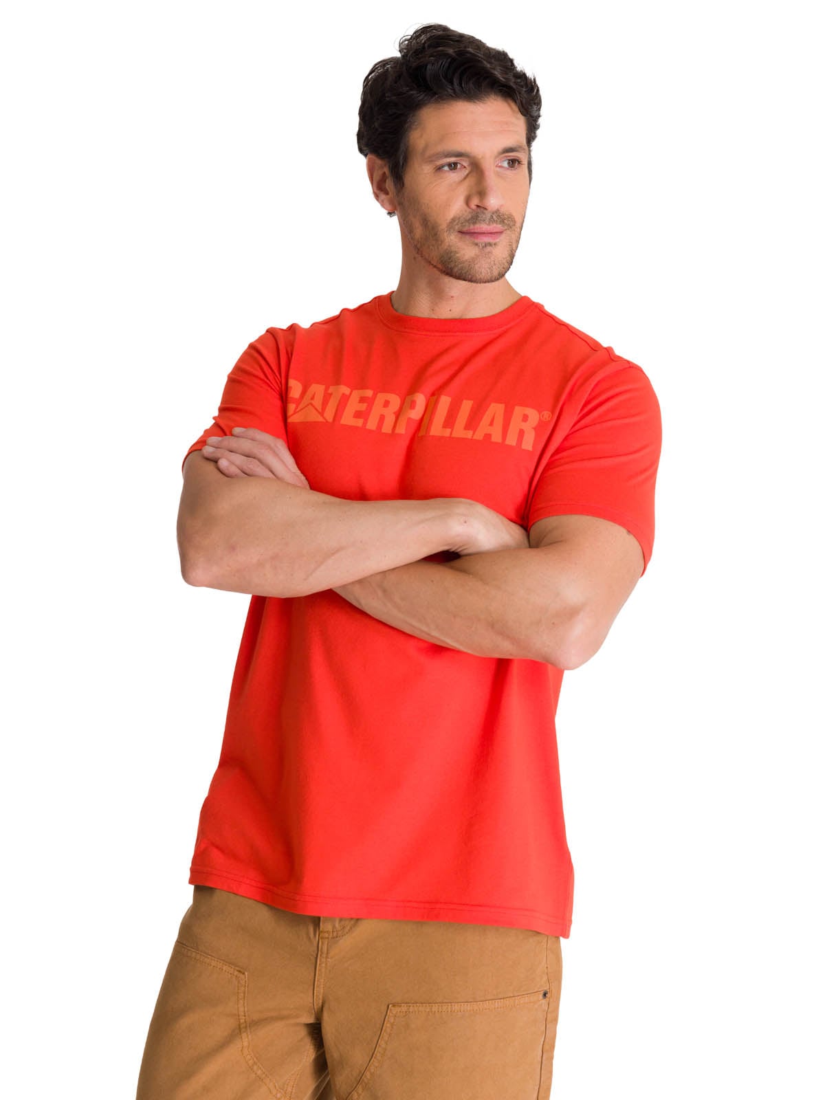 POLERA MANGA CORTA HOMBRE LOGO CATERPILLAR ROJO CAT - 1
