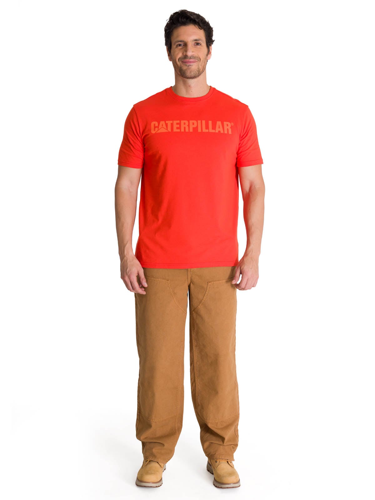POLERA MANGA CORTA HOMBRE LOGO CATERPILLAR ROJO CAT - 6
