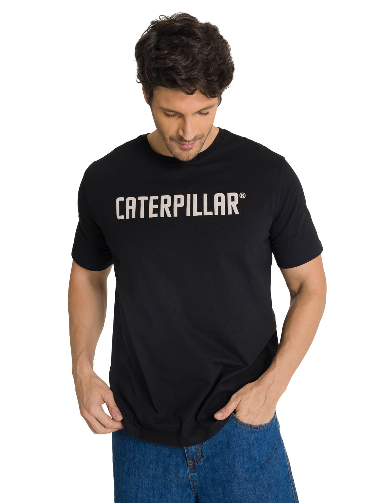 POLERA MANGA CORTA HOMBRE CATERPILLAR PUFF NEGRO CAT - 2