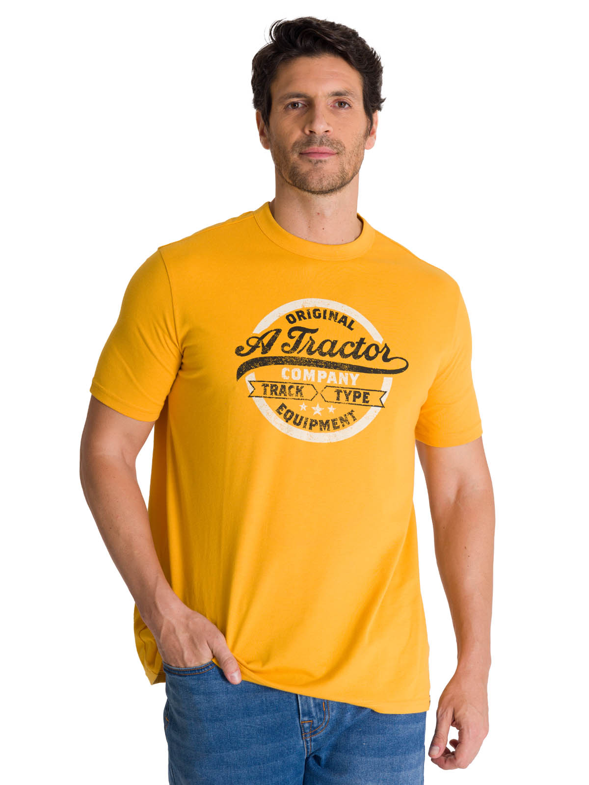 POLERA MANGA CORTA HOMBRE ORIGINAL TRACTOR AMARILLO CAT - 1