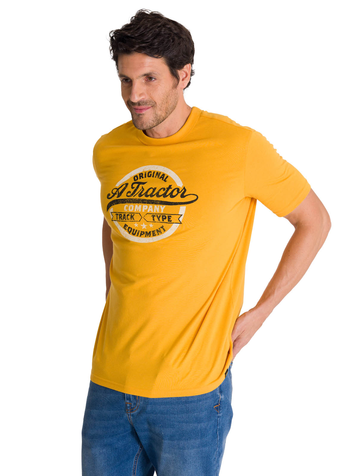 POLERA MANGA CORTA HOMBRE ORIGINAL TRACTOR AMARILLO CAT - 2