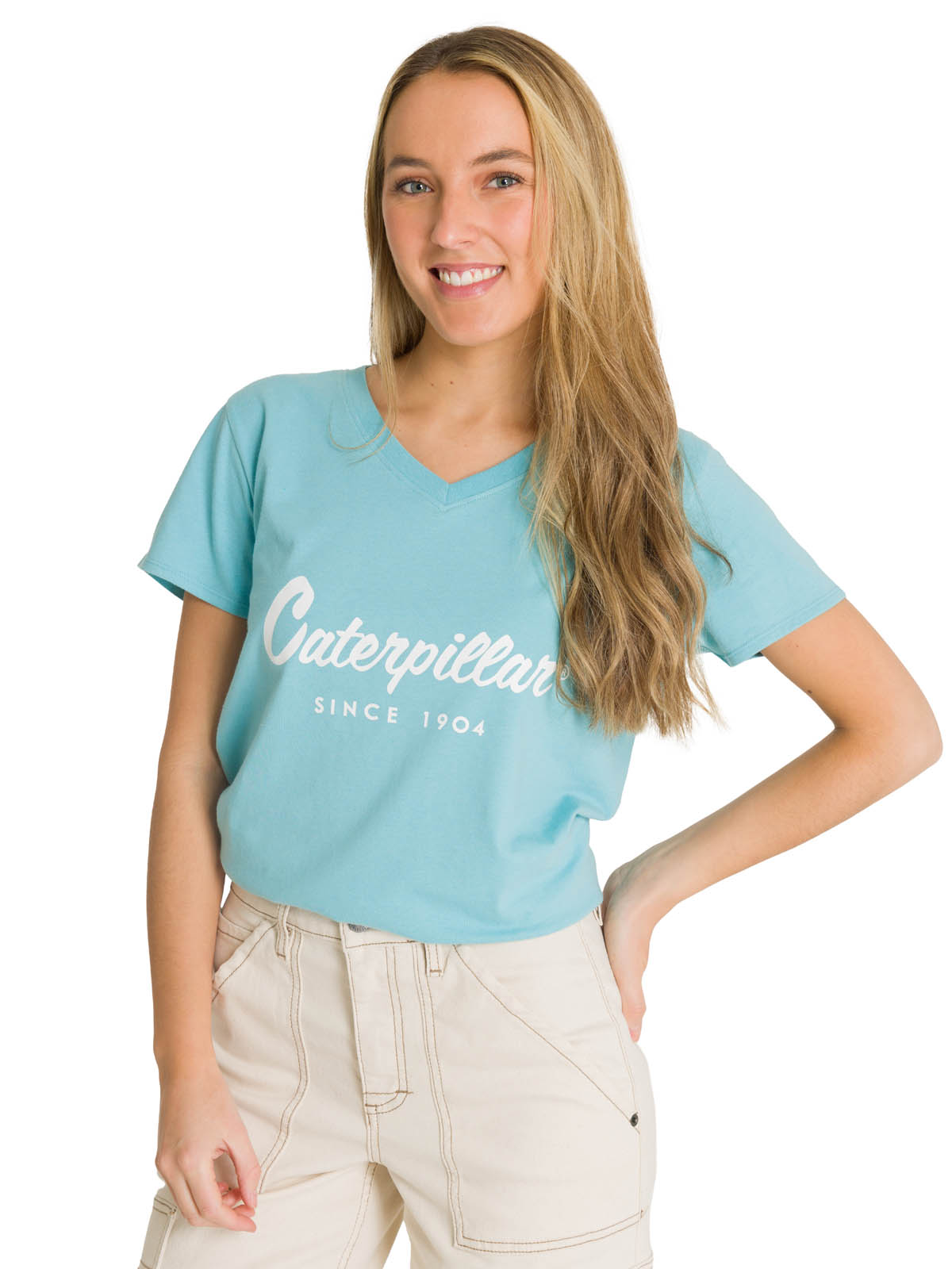 POLERA MANGA CORTA MUJER SINCE 1904 CELESTE CAT - 1