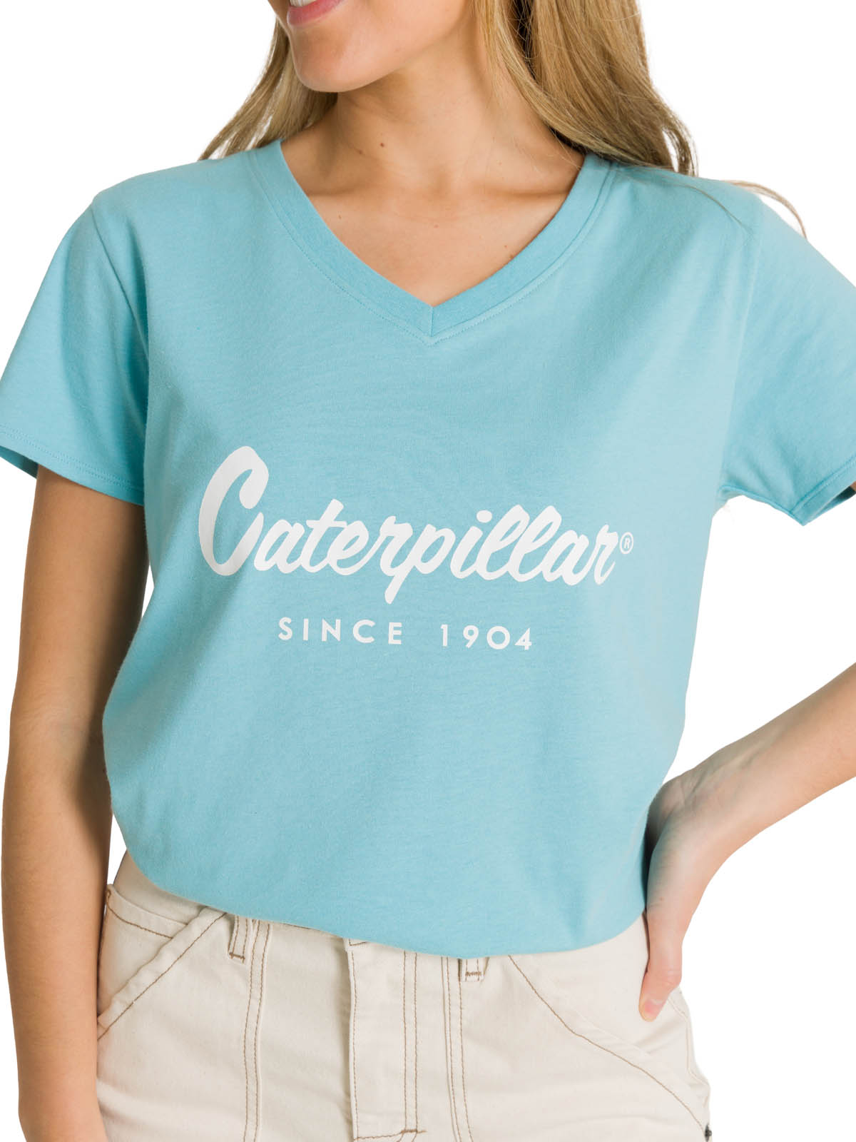 POLERA MANGA CORTA MUJER SINCE 1904 CELESTE CAT - 5