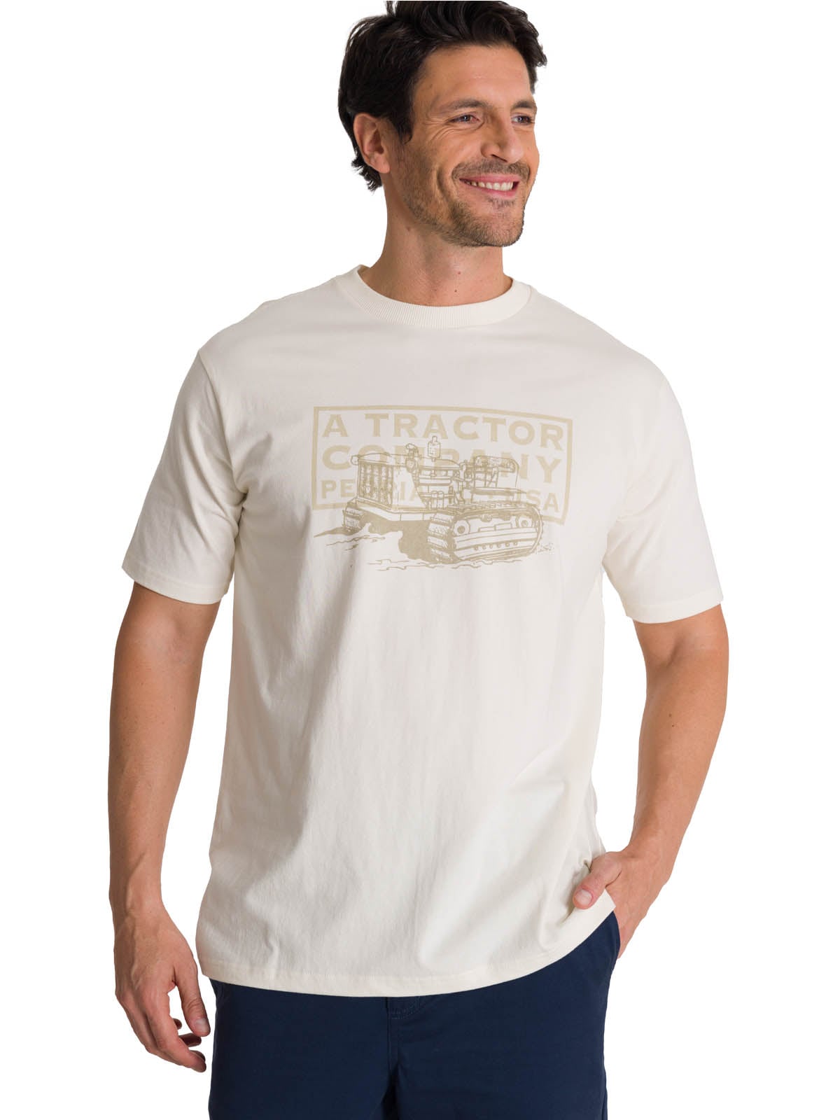 POLERA MANGA CORTA HOMBRE HERITAGE TRACTOR BEIGE CAT - 1