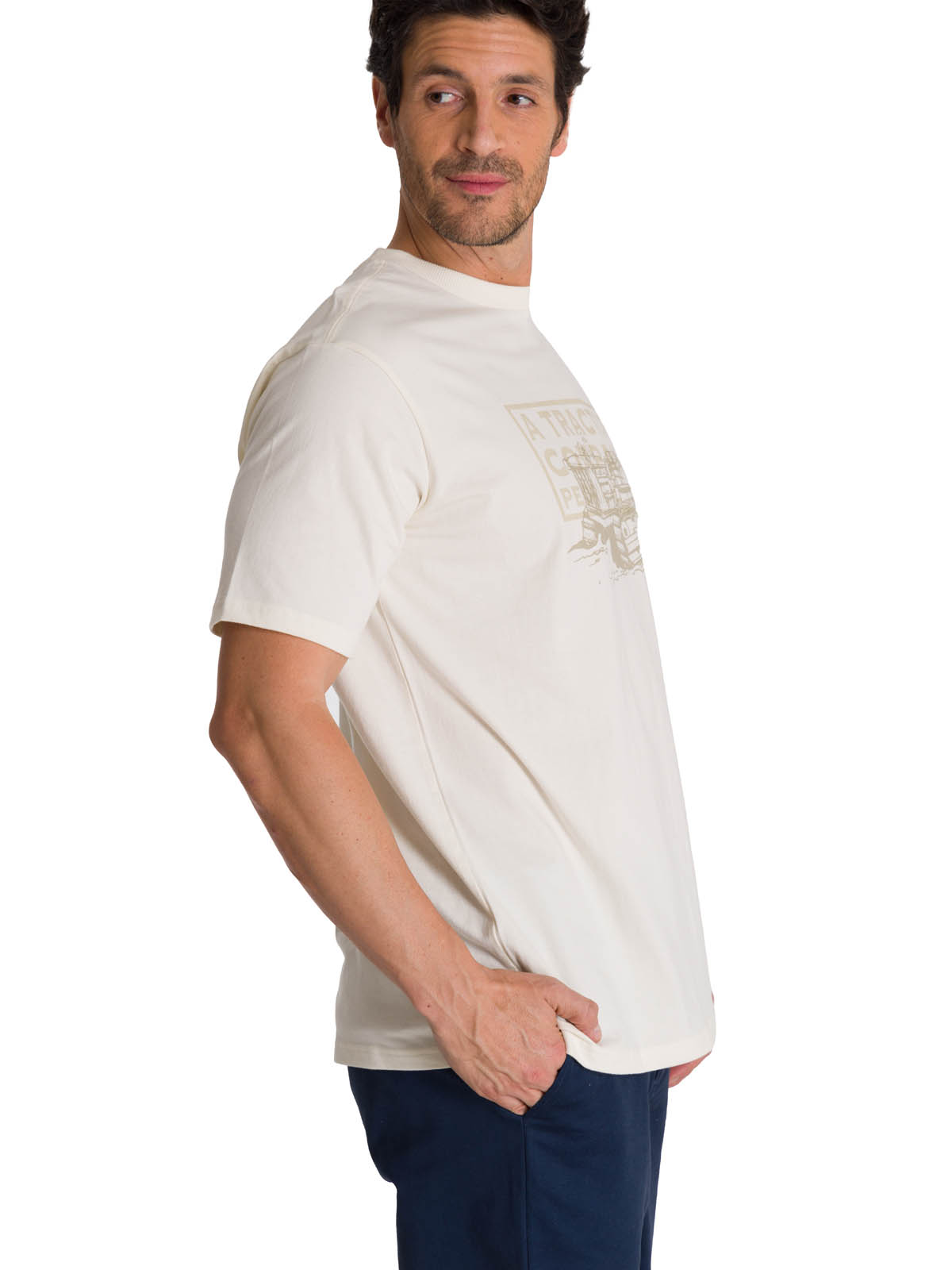 POLERA MANGA CORTA HOMBRE HERITAGE TRACTOR BEIGE CAT - 2